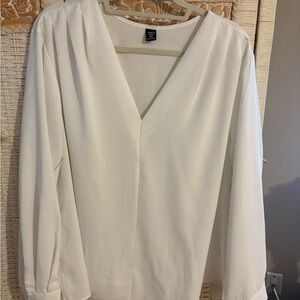 SHEIN Classic White V-Neck Blouse